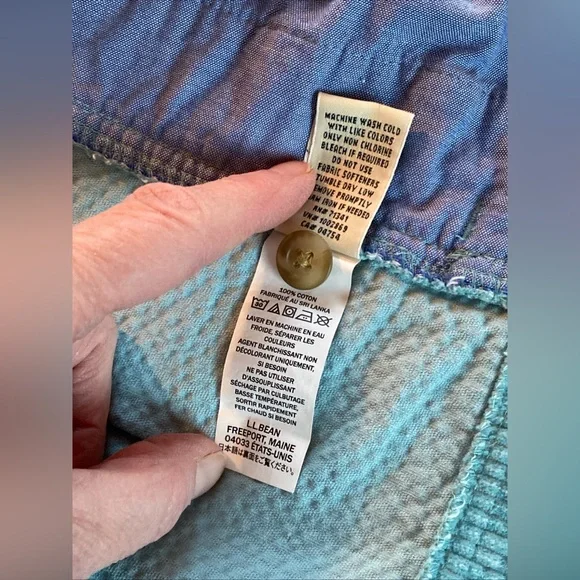 Vtg LL Bean Shirt Jacket Womens Sz 3XTeal Blue Corduroy Wide Wale Shacket Button - Picture 12 of 14